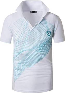 jeansian Herren Summer Sportswear Wicking Breathable Short Sleeve Polo T-Shirts Tops LSL244 White XXL von jeansian