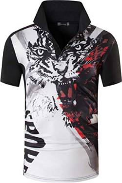 jeansian Herren Summer Sportswear Wicking Breathable Short Sleeve Polo T-Shirts Tops LSL263 Black L von jeansian