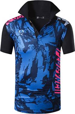 jeansian Herren Summer Sportswear Wicking Breathable Short Sleeve Polo T-Shirts Tops LSL278 Black XXL von jeansian