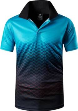 jeansian Herren Summer Sportswear Wicking Breathable Short Sleeve Polo T-Shirts Tops S026 Blackgreen L von jeansian