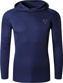 jeansian Herren UPF 50+ UV Sonnenschutz Outdoor-Aktivitäten Sport Hoodie T-Shirt LA271 DarkBlue L von jeansian