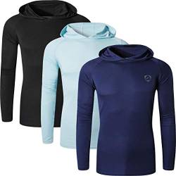 jeansian Herren UPF 50+ UV Sonnenschutz Outdoor-Aktivitäten Sport Hoodie T-Shirt LA271 PackG M von jeansian