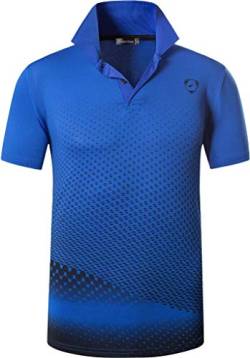 jeansian LSL195 Herren-Polo-Shirt für Sport im Freien, schnell trocknend, kurzärmelig, Lsl195_blau, L von jeansian