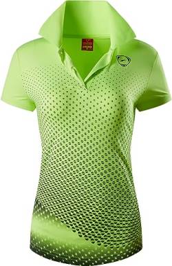 jeansian Women's Sports Breathable Short Sleeve Polo T-Shirts Tee SWT251 GreenYellow L von jeansian