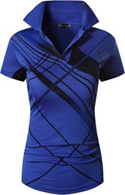 jeansian Women's Sports Breathable Short Sleeve Polo T-Shirts Tee SWT272 Blue M von jeansian