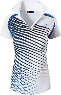 jeansian Women's Sports Breathable Short Sleeve Polo T-Shirts Tee SWT273 White M von jeansian