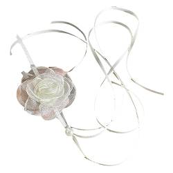 Elegante Halskette mit Rosenblüten für Damen und Mädchen, verstellbares Halsband, Schmuckgeschenk, 9* 6* 1cm, Stoff von jebyltd