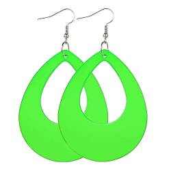 Vintage-Ohrringe in süßem Neon-Design, oval, Wassertropfen-Ohrringe für Damen und Mädchen, Party-Schmuck, 8* 7* 2cm, Kunststoff von jebyltd