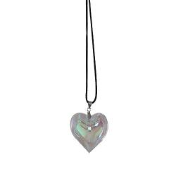 jebyltd Halskette mit Herz-Anhänger aus klarem Glas, modisch, langes Seil, Schlüsselbeinkette, 7* 5* 2cm, Liuli von jebyltd