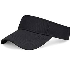 Unisex Visoren Cap Sonne Hut Golf Tenniskappe mit Sonnenblende Baseball Kappe Baseballmütze Einstellbar Visor Sommer Schirmmütze für Damen Herren (Schwarz) von jerbro