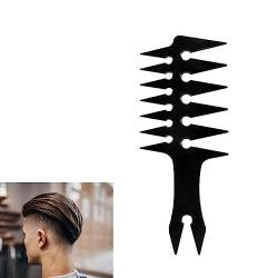1xTexturkamm, Fantail-Griff, schwarzer breiter Zahn, Stylingkamm, zweiseitiger Friseurkamm, lockiges Pick-Öl-Haar formen, die meisten Haarstylisten-Werkzeuge (200 mmx80 mm) von jeufun