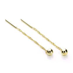 9 Karat Gold 4mm Kugelzapfen Durchzieher Ohrringe von jewellerybox