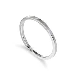 Einfarbiger Sterling-Silber 2mm Stapelring | Ringgröße: 48 | Erhältliche Ringgrößen 48-63 von jewellerybox