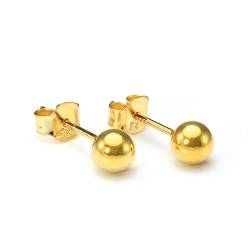 Sterling Silber 5mm Ball Ohrstecker getaucht Gold von jewellerybox