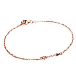 Sterling Silber feine leichte Pfeil Armkette getaucht Rosegold | Kettenlänge: 7 Inches (17,7cm) von jewellerybox