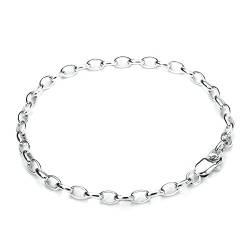 Sterling Silber leichte Rolokette Charm Anhänger Armkette | Kettenlänge: 7,5 Inches (19cm) | Erwachsener von jewellerybox