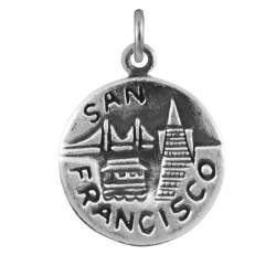 TheCharmWorks 925 Sterlingsilber ' San Francisco ' Medaille Charm Anhänger von jewellerybox