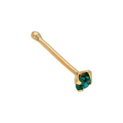 jewellerybox 9 Karat Gold 2 mm Smaragd-Edelstein-Nasenstecker von jewellerybox