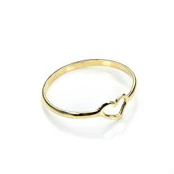 jewellerybox 9 Karat Gold Offenes Herz Stapelring | Ringgröße: 49 (Durchmesser: 15,6mm) von jewellerybox