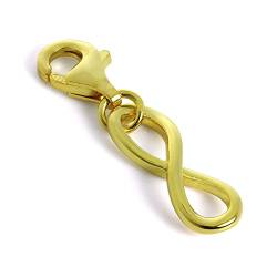 jewellerybox Gelbgold getauchtes 925 Sterlingsilber Unendlichkeitsschleife Charm Anhänger zum Anklipsen von jewellerybox