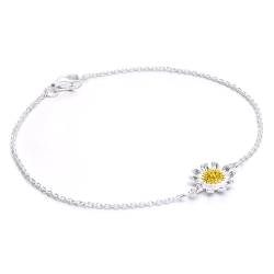 jewellerybox Gold Getauchte Sterling-Silber Gänseblümchen Blume Armkette von jewellerybox