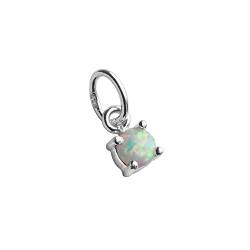 jewellerybox Sterling Silber Opal CZ Oktober Geburtsstein Klaue Charm von jewellerybox
