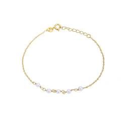 jewellerybox Sterlingsilber in Gold getaucht Fein Armband mit 3,5 mm Perlen von jewellerybox