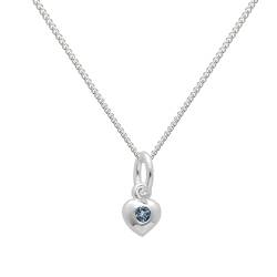 jewellerybox Sterlingsilber & Türkis CZ Kristall Dezember Geburtsstein Herz Halskette - 35,6 cm (14 Inches) von jewellerybox