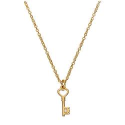 jewellerybox in Gold getaucht Sterlingsilber & Echter Diamant 45,7 cm (18 Inch) Herzschlüssel Halskette von jewellerybox