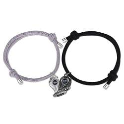 jewelora Partnerarmbänder Paar Armband mit Foto Personalisiertes Projektionsarmband Lederarmbänder für Männer und Frauen Geschenk für Sie Ihn (F) von jewelora