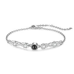 jewelora Personalisierte Armbänder mit Foto Projektion Armband Foto Armbänder im stein Geschenke für Ehemänner Freunde Ehefrauen Weihnachten, Geburtstag, Valentinstag Schmuck (E) von jewelora