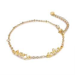 jewelora Personalisierte Frauen 1/2/3 Namen Armband Gold Armband Kundenspezifisches Geschenk für Ihre Oma Mutter Frau Freundin Beste Freunde am Geburtstag Jubiläum (2 Namen) von jewelora