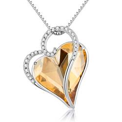 Kette Herz Anhänger Diamant Herz Kette Silber 925 Herz Silberkette mit Anhänger Damen Halskette Herz Kette für Liebhaber Weißes Gold Herz Kette Anhänger Halskette Ketten für Mutter von jiamiaoi