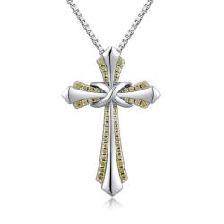 jiamiaoi 18K Wei?gold platted Kreuz Kette, Kreuz Anh?nger 925 Sterlingsilber Kreuz Kette mit 12 Monate Geburtsstein 925 Silberkette Kreuz Halskette f¨¹r Frauen von jiamiaoi