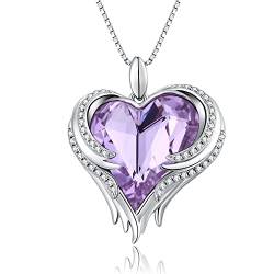 jiamiaoi Kette Herz Amethyst Halskette Silber Herz Anhänger Diamant Herz Kette Weißgold Anhaenger Herz Silberkette mit Anhänger Kette Herz Gold Braut Herz Kette Hochzeit Verlobung von jiamiaoi