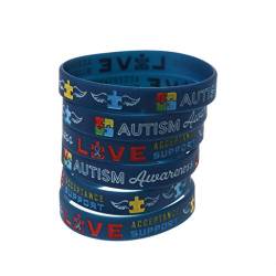 Jiandan 6Pcs Autism Awareness Bracelets Awareness schafft Veränderung Silikon Armband Blau von jiandan