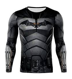 Herren Superheld Kompressionsshirt Langarm Fledermaus Base Layer Unterwäsche, schwarz, X-Groß von jiazery QZ