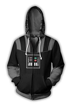 Kapuzenpulli mit Reißverschluss und Tasch, Star War Jacke mit Kapuze (Darth Vader2-S/M) von jiazery QZ