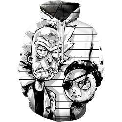 Rick and Morty Kapuzenpullover mit Tasche, Cartoon Charakter Paar Pullover (RM01-2XL/3XL) von jiazery QZ
