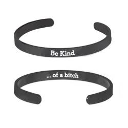 jileijar Armband mit Aufschrift "Be Kind of A Bitch", "Be Kind ...of A Bitch", für Damen und Mädchen, offene Manschette, Armreif, graviert, motivierend, inspirierend, für Schwester, Freunde, von jileijar