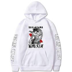 Anime Baki Kapuzenpullover Hanma Baki Pullover Unisex Langarm Sweatshirt Baki Hoodie mit Känguru-Tasche von jiminhope