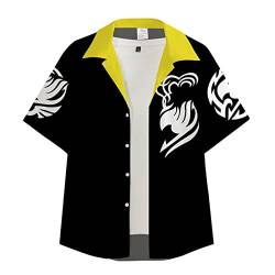 Anime Fairy Tail Einreihiges Hemd Natsu Bedruckte Kurzarm-Shirt Laxus Dreyar Hawaii-Hemd von jiminhope