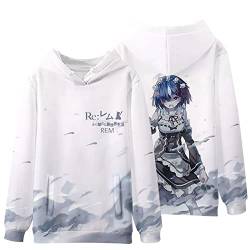 Anime Re:Life in a Different World from Zero 3D-gedruckt Kapuzenpullover Rem Pullover Unisex Langarm Sweatshirt Emilia Hoodie von jiminhope