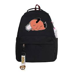 Chainsaw Man Rucksack Anime Pochita Print Kleiner Anhänger Reißverschluss Reiserucksack Niedliche Cartoon Student Tasche für Jungen Mädchen von jiminhope