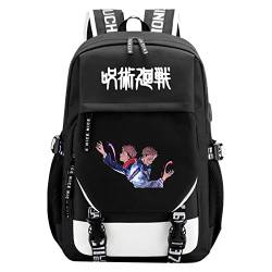 Jujutsu Kaisen Rucksack Studentenrucksack Anime Ryomen Sukuna Itadori Yuji Gojo Satoru Fushiguro Megumi Rucksack Unisex Schultasche Computer Taschen Reise Rucksack von jiminhope