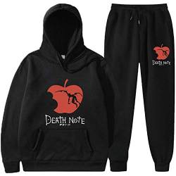 jiminhope Anime Death Note Trainingsanzüge für Männer Frauen Yagami Light Sportwear 2 Stück Death Note Hoodie + Hose von jiminhope