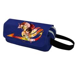 jiminhope Anime Fairy Tail Happy Pencil Case Natsu Dragneel Erza Scarlet Großes Fassungsvermögen Federmäppchen Tasche mit Reißverschluss von jiminhope