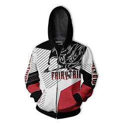 jiminhope Anime Fairy Tail Kapuzenpullover END Natsu Reißverschluss-Sweatshirt Gray Fullbuster Pullover Erza Jellal Langarm Cosplay Hoodie von jiminhope