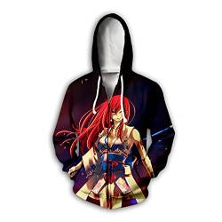 jiminhope Anime Fairy Tail Kapuzenpullover END Natsu Reißverschluss-Sweatshirt Gray Fullbuster Pullover Erza Jellal Langarm Cosplay Hoodie von jiminhope