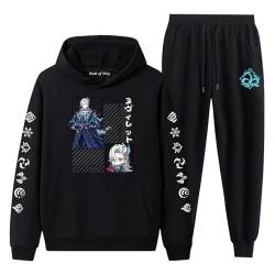 jiminhope Anime Game Genshin Impact Neuvillette Hoodie und lange Hose Joggings Anzug Sport Workout Outfit Langarm Trainingsanzüge Full Set von jiminhope